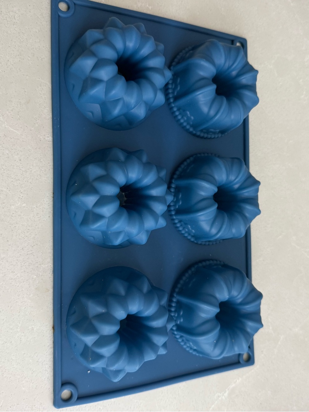 Blue Silicone Mini Bundt Cake Mold - Set of 6